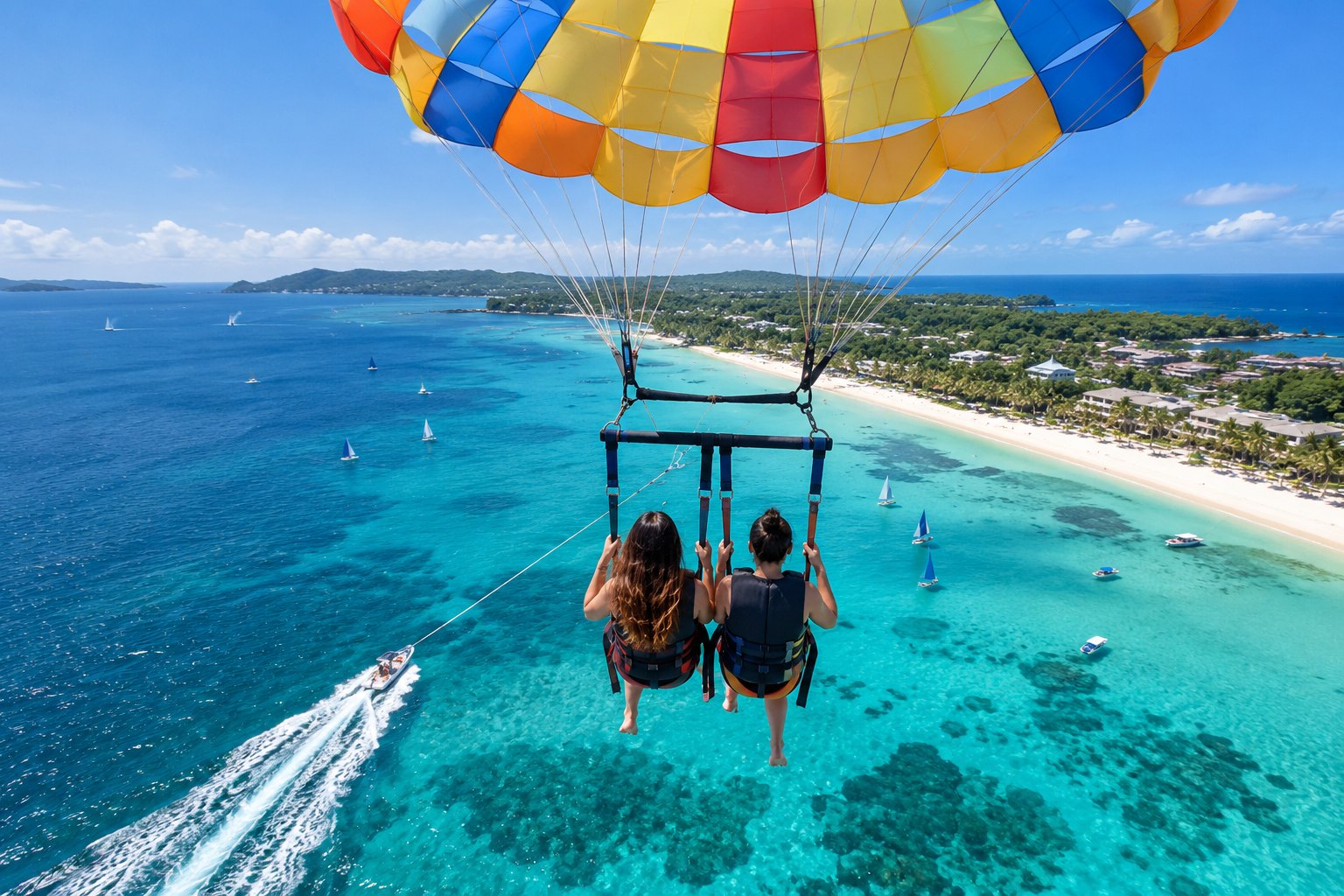 Parasailing over Boracay